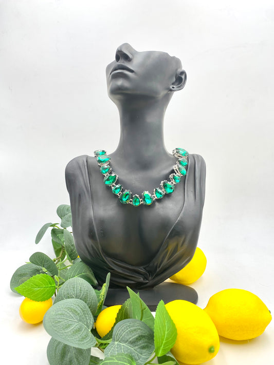 Collana con svarovski verdi